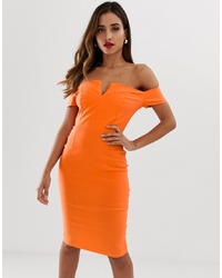 orange figurbetontes Kleid von Vesper