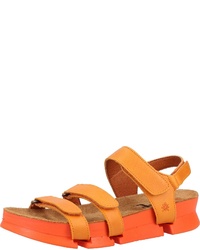 orange flache Sandalen aus Leder von Art