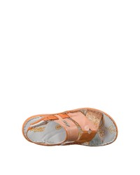 orange flache Sandalen aus Leder von KRISBUT