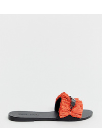 orange flache Sandalen aus Segeltuch von ASOS DESIGN