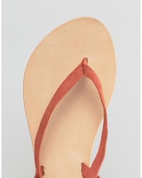 orange flache Sandalen aus Wildleder von Asos