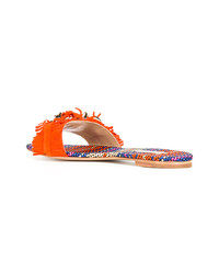 orange flache Sandalen aus Wildleder von Casadei