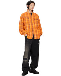 orange Flanell Langarmhemd mit Karomuster von NotSoNormal