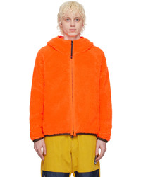 orange Fleece-Pullover mit einem Kapuze von MONCLER GRENOBLE