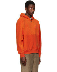 orange Fleece-Pullover mit einem Kapuze von Ps By Paul Smith