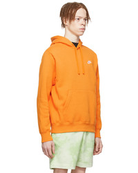 orange Fleece-Pullover mit einem Kapuze von Nike