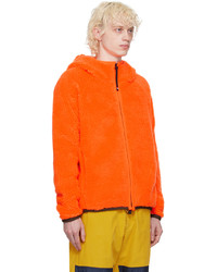 orange Fleece-Pullover mit einem Kapuze von MONCLER GRENOBLE