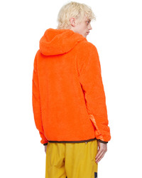 orange Fleece-Pullover mit einem Kapuze von MONCLER GRENOBLE