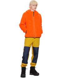 orange Fleece-Pullover mit einem Kapuze von MONCLER GRENOBLE