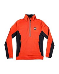 orange Fleece-Pullover mit einem Reißverschluss am Kragen von Quiksilver