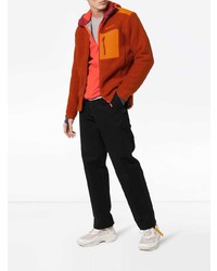 orange Fleece-Pullover mit einem Reißverschluß von Norrona