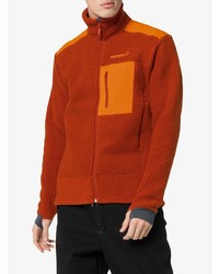 orange Fleece-Pullover mit einem Reißverschluß von Norrona