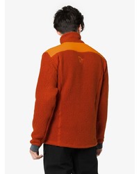 orange Fleece-Pullover mit einem Reißverschluß von Norrona