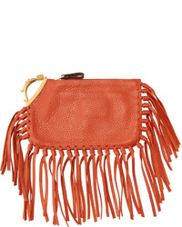 orange Clutch mit Fransen