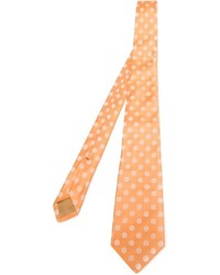 orange gepunktete Krawatte von Kiton