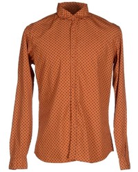orange gepunktetes Langarmhemd