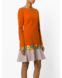 orange gerade geschnittenes Kleid mit Blumenmuster von Talbot Runhof