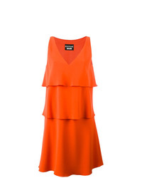 orange gerade geschnittenes Kleid mit Rüschen von Boutique Moschino