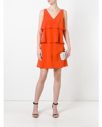 orange gerade geschnittenes Kleid mit Rüschen von Boutique Moschino