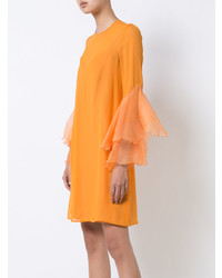 orange gerade geschnittenes Kleid von Galvan