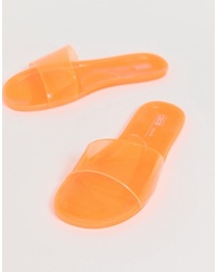 orange Gummi flache Sandalen von ASOS DESIGN