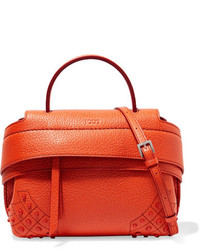 orange Gummi Shopper Tasche mit Reliefmuster von Tod's