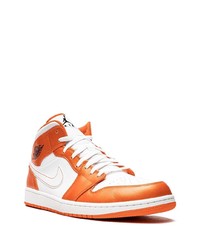 orange hohe Sneakers aus Leder von Jordan