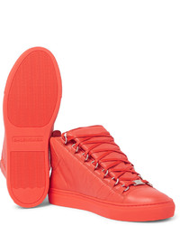 orange hohe Sneakers aus Leder von Balenciaga