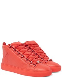 orange hohe Sneakers aus Leder von Balenciaga