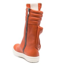 orange hohe Sneakers aus Leder von Rick Owens