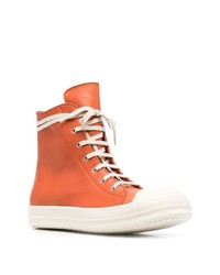 orange hohe Sneakers aus Leder von Rick Owens