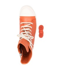 orange hohe Sneakers aus Leder von Rick Owens