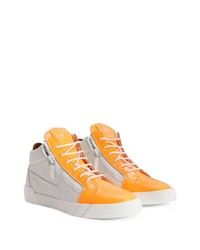 orange hohe Sneakers aus Leder von Giuseppe Zanotti