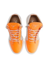 orange hohe Sneakers aus Leder von Giuseppe Zanotti