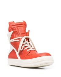 orange hohe Sneakers aus Leder von Rick Owens