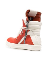 orange hohe Sneakers aus Leder von Rick Owens