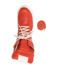 orange hohe Sneakers aus Leder von Rick Owens