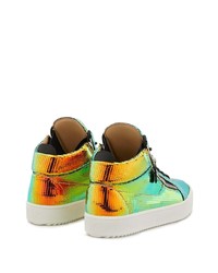 orange hohe Sneakers aus Leder von Giuseppe Zanotti