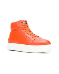 orange hohe Sneakers aus Leder von Tommy Hilfiger