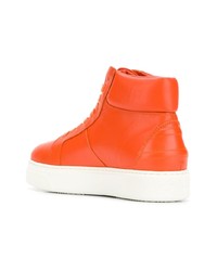 orange hohe Sneakers aus Leder von Tommy Hilfiger