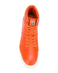 orange hohe Sneakers aus Leder von Tommy Hilfiger