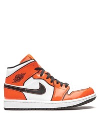 orange hohe Sneakers aus Leder von Jordan