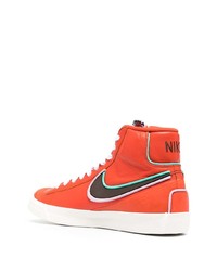 orange hohe Sneakers aus Leder von Nike