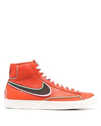 orange hohe Sneakers aus Leder von Nike