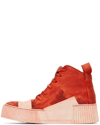 orange hohe Sneakers aus Leder von Boris Bidjan Saberi