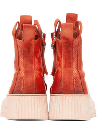 orange hohe Sneakers aus Leder von Boris Bidjan Saberi