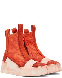 orange hohe Sneakers aus Leder von Boris Bidjan Saberi