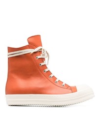 orange hohe Sneakers aus Leder von Rick Owens