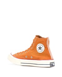 orange hohe Sneakers aus Segeltuch von Converse