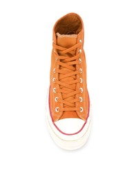 orange hohe Sneakers aus Segeltuch von Converse